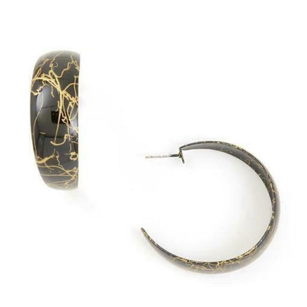 Zenzii Color Hoop Earrings - Black